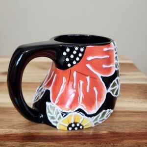 GANZ Floral Coffee Mug | Designs by "J" Asymmetrical Poppy Flowers